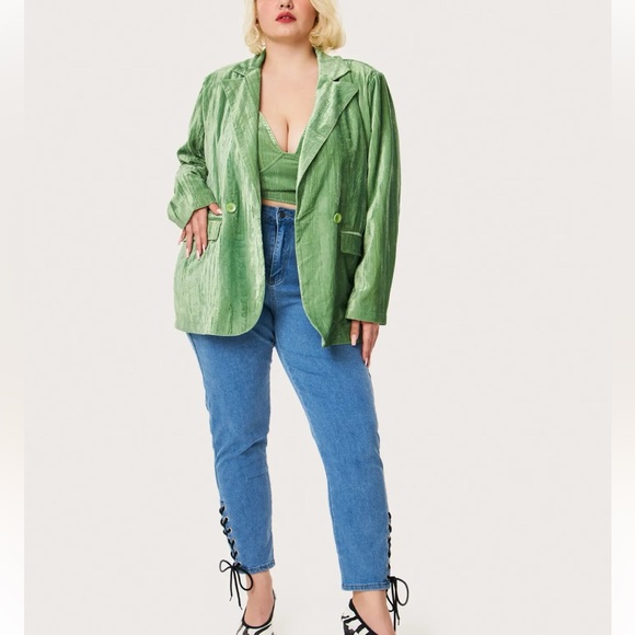 Cider Jackets & Coats Cider Velvet Oversized Blazer Green Plus Size Poshmark